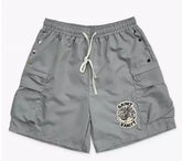 SAINT VANITY Button Embroidered Patchwork Casual Shorts