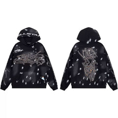 Hellstar Paint‑Splatter Chaos Script Pullover Hoodie