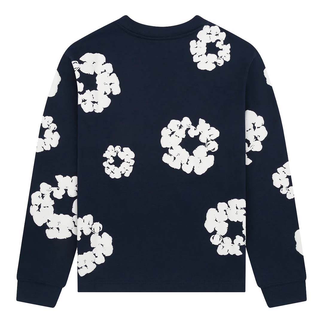 Denim Tears Cotton Wreath Navy Long Sleeve Tee